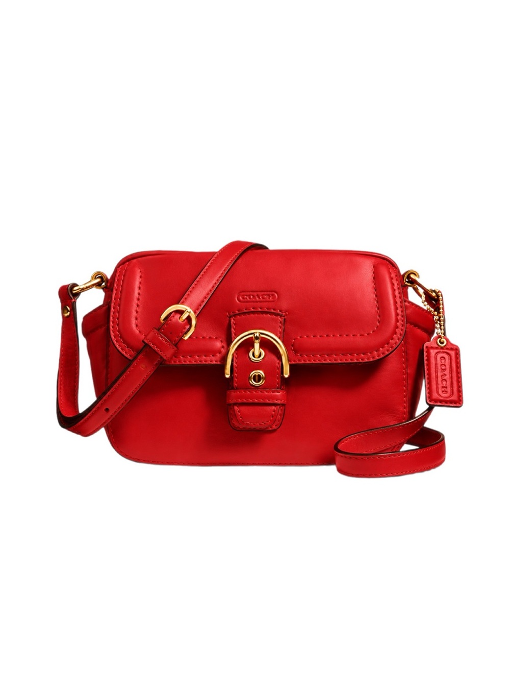 Coach Campbell Red Leather Camera Bag F25150 Glove-Tanned Leather